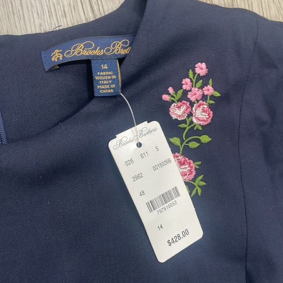 Brooks brothers Floral-Embroidered Stretch Wool Dress - Picture 4 of 6